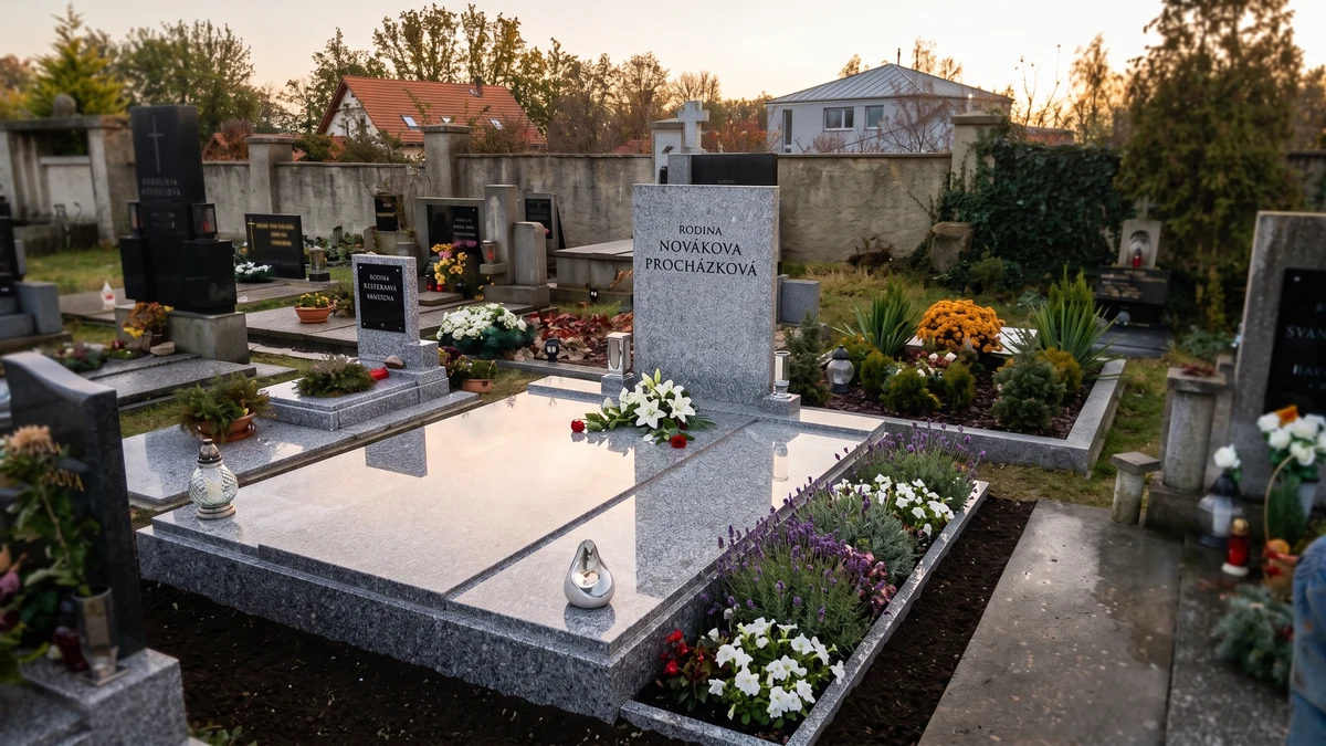 Dvojhrob a rodinná hrobka z přírodního kamene